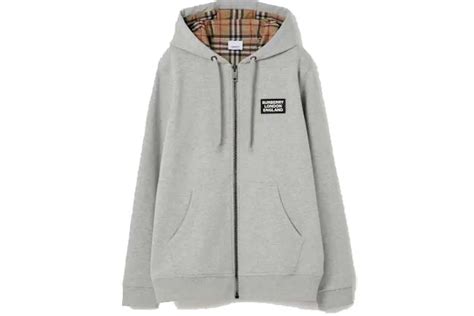 burberry grey zip hoodie|burberry cotton blend zip hoodie.